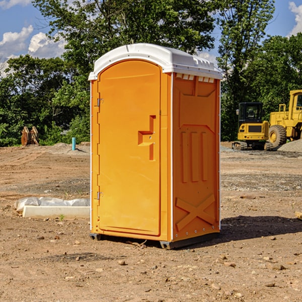 how often are the porta potties cleaned and serviced during a rental period in Woodland